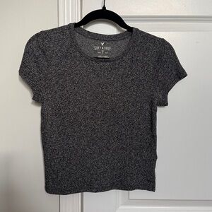 American Eagle Outfitters Charcoal Crop Top